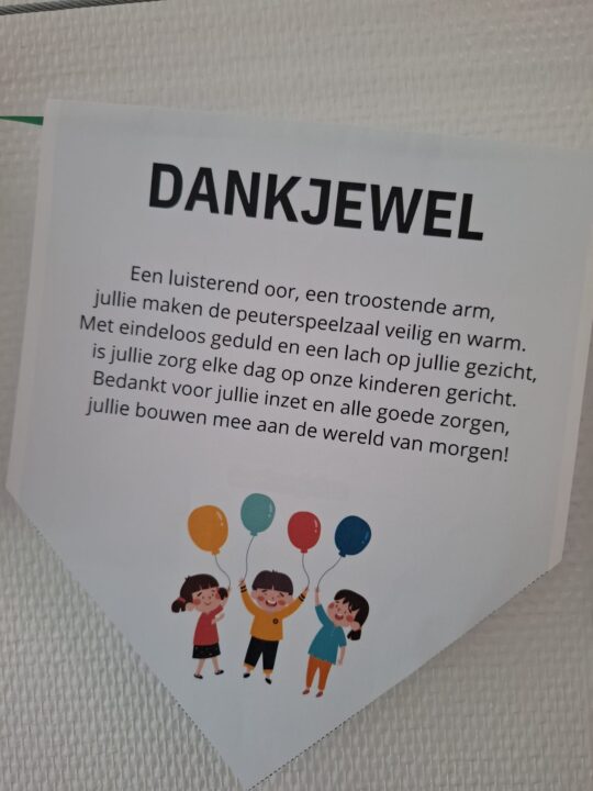 Waarderingsslinger Peuterspeelgroepen